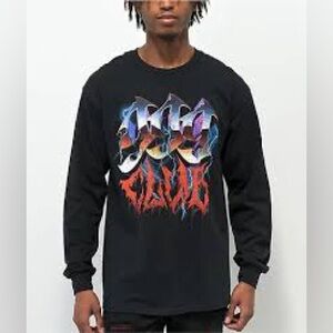 999 Club Juice World Black Graphic Long Sleeve Shirt